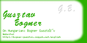 gusztav bogner business card